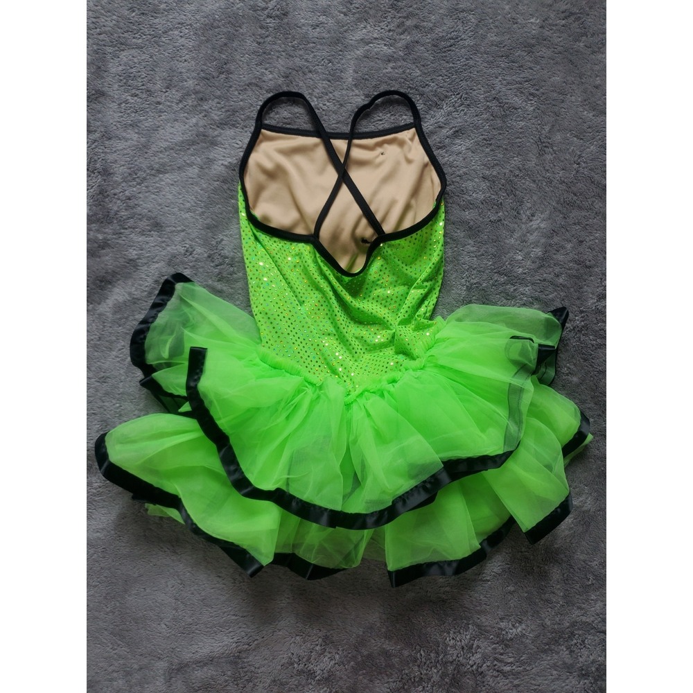 Girl Weissman Green Sequin Tutu Jazz Tap Ballet Dance Costume Size IC RN 64830 - Picture 3 of 6